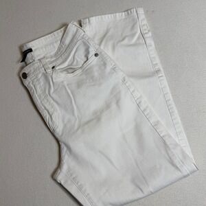 Eileen Fisher White Denim Jeans Women's Size 6 Straight Leg Cotton Blend‎ Casual